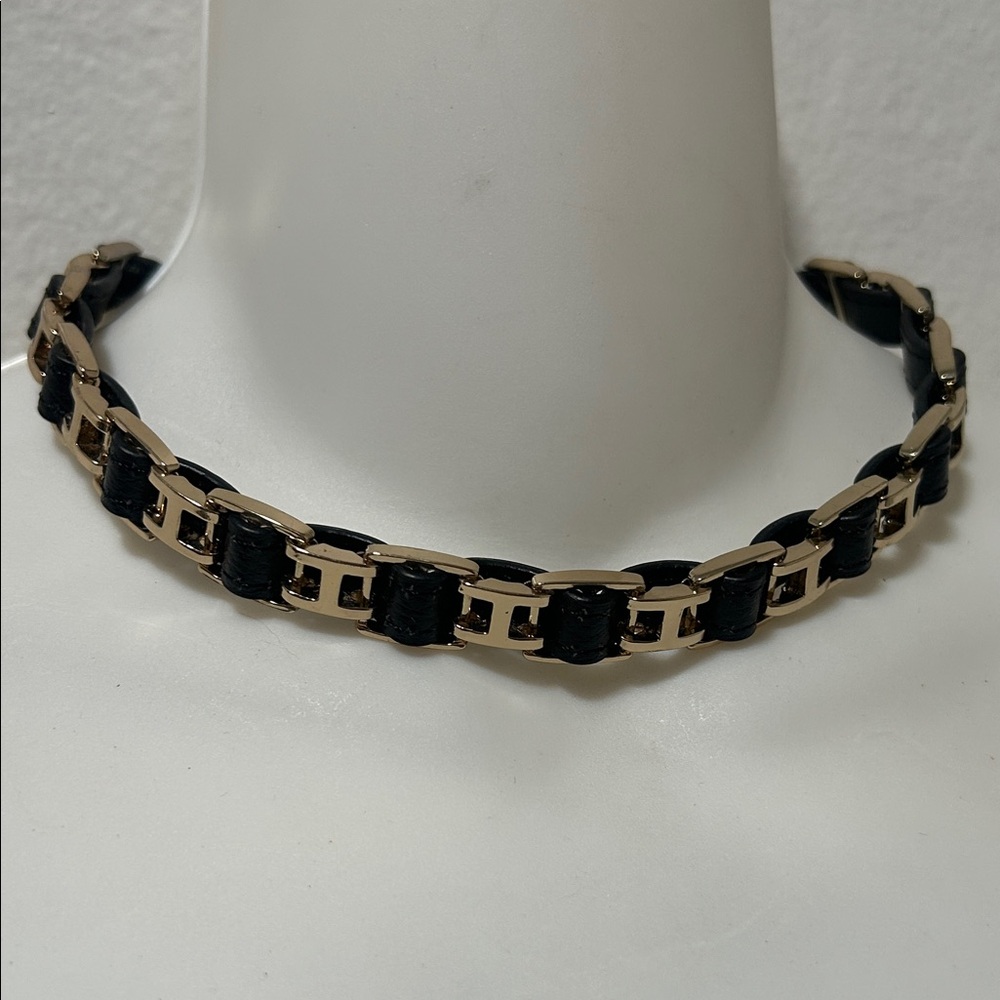 Natasha Couture Black and Gold Necklace
